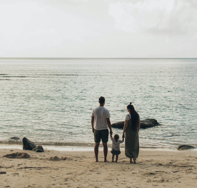 Family on the beach image